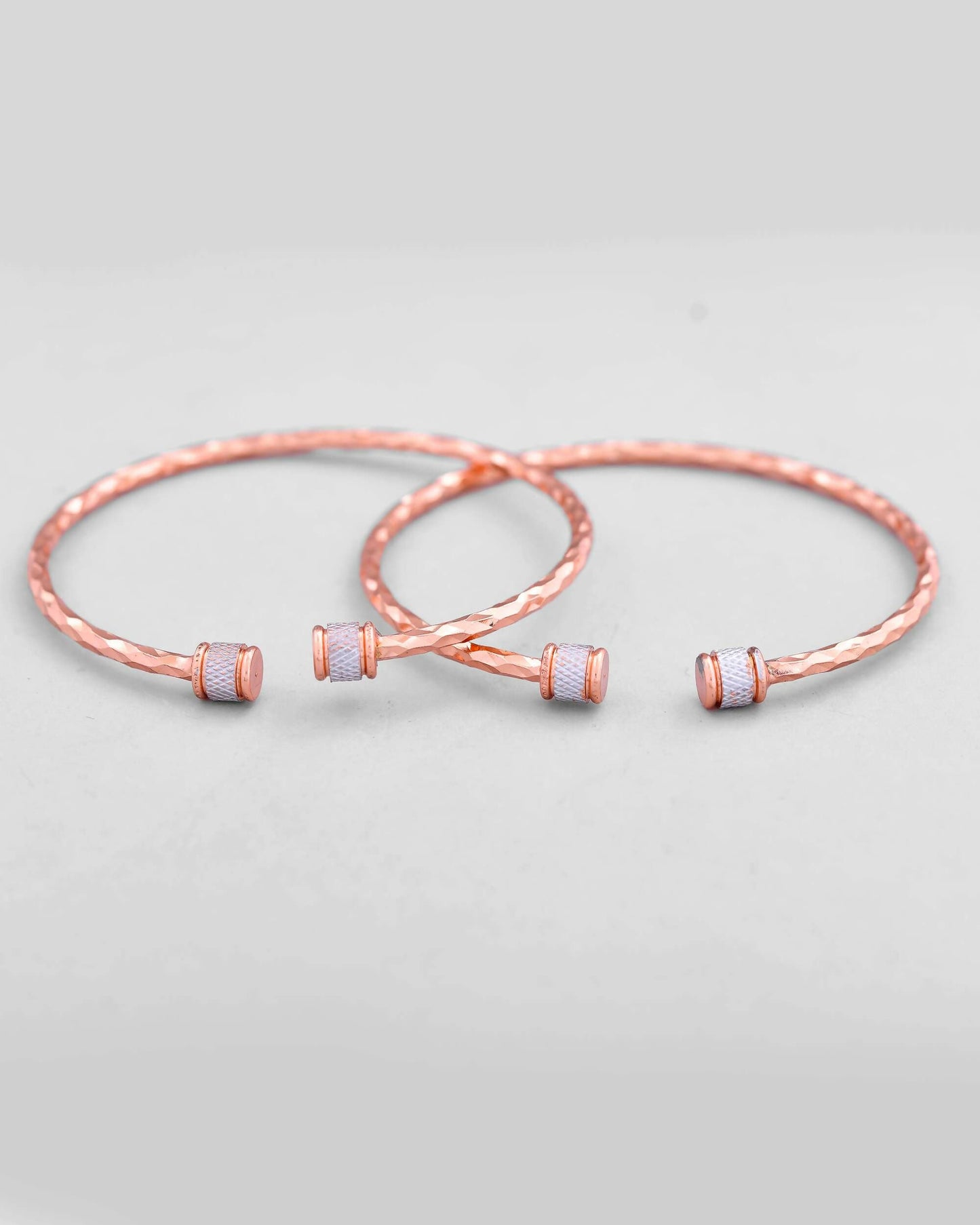 VOJ Set of 2 rose Gold Dual Toned Designer Bangles