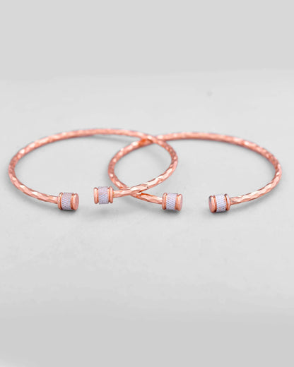 VOJ Set of 2 rose Gold Dual Toned Designer Bangles