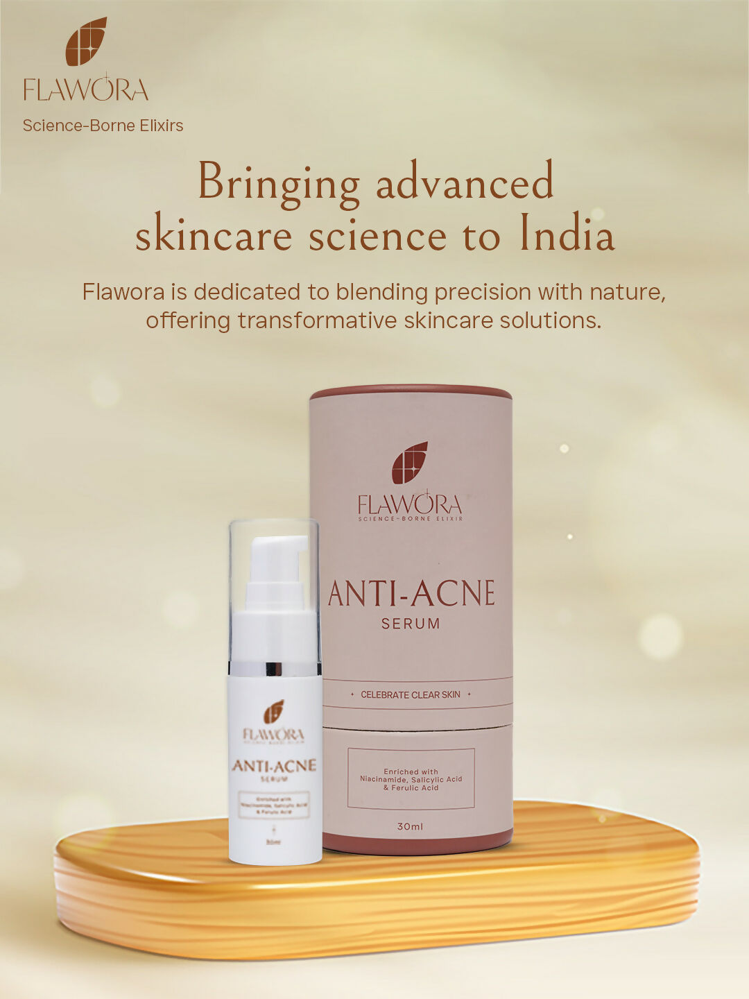 Flawora Set of Anti-Grey Hair Serum, Anti Acne Serum and D-Tan Lotion