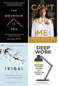 Combo Set of 4 Books ( Mountain is you + Can't Hurt Me+Ikigai+Deep Work) PPRBCK