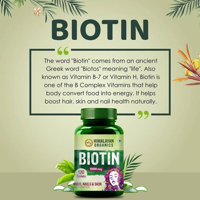 Himalayan Organics Biotin 10000 mcg - 120 tabs