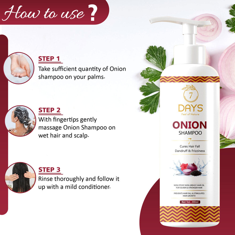 7Days Organic Onion Black Seed Hair Shampoo - 200 ml
