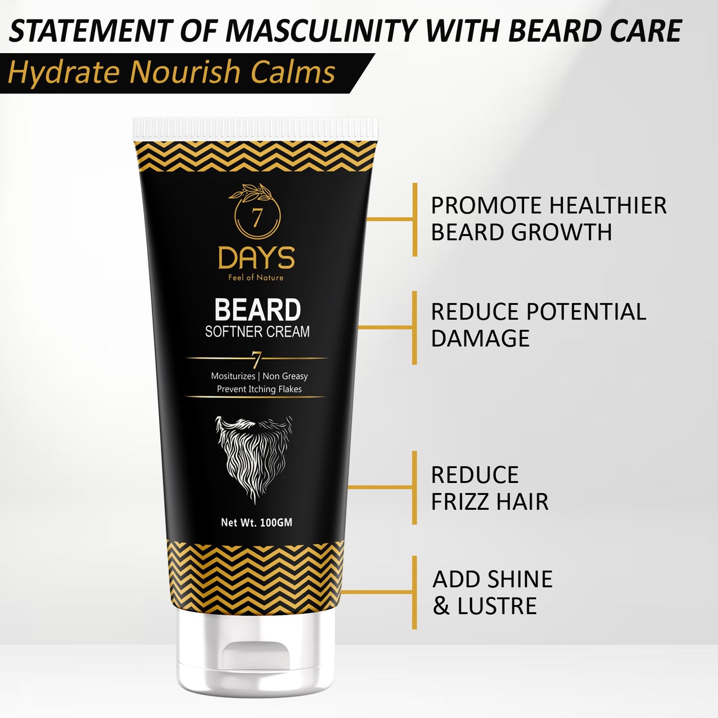 7 Days Beard Straightening & Softening Cream - 100 gms