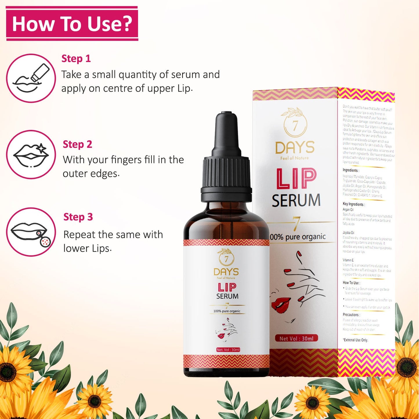 7Days Organic Lip Serum - 30 ml