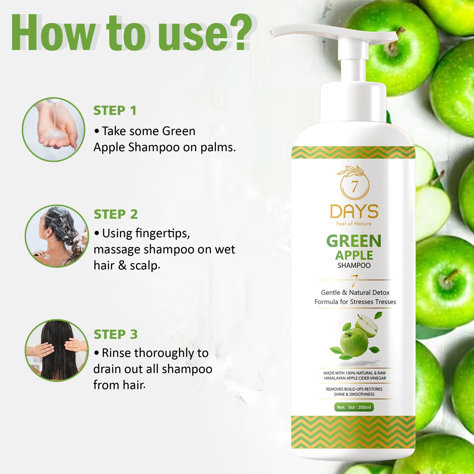 7Days Green Apple Shampoo for Dandruff - 100 ml
