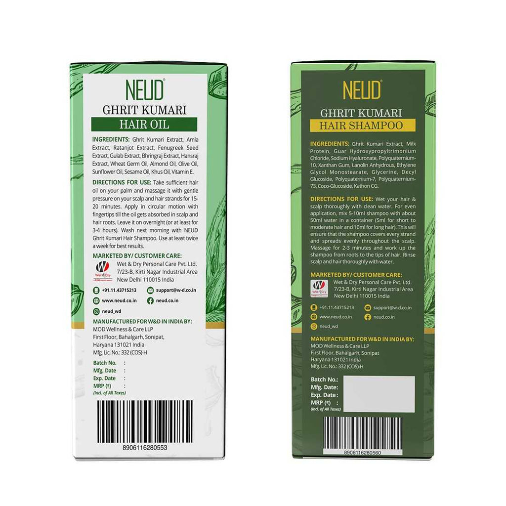 Neud Ghrit Kumari Hair Oil and Shampoo Combo