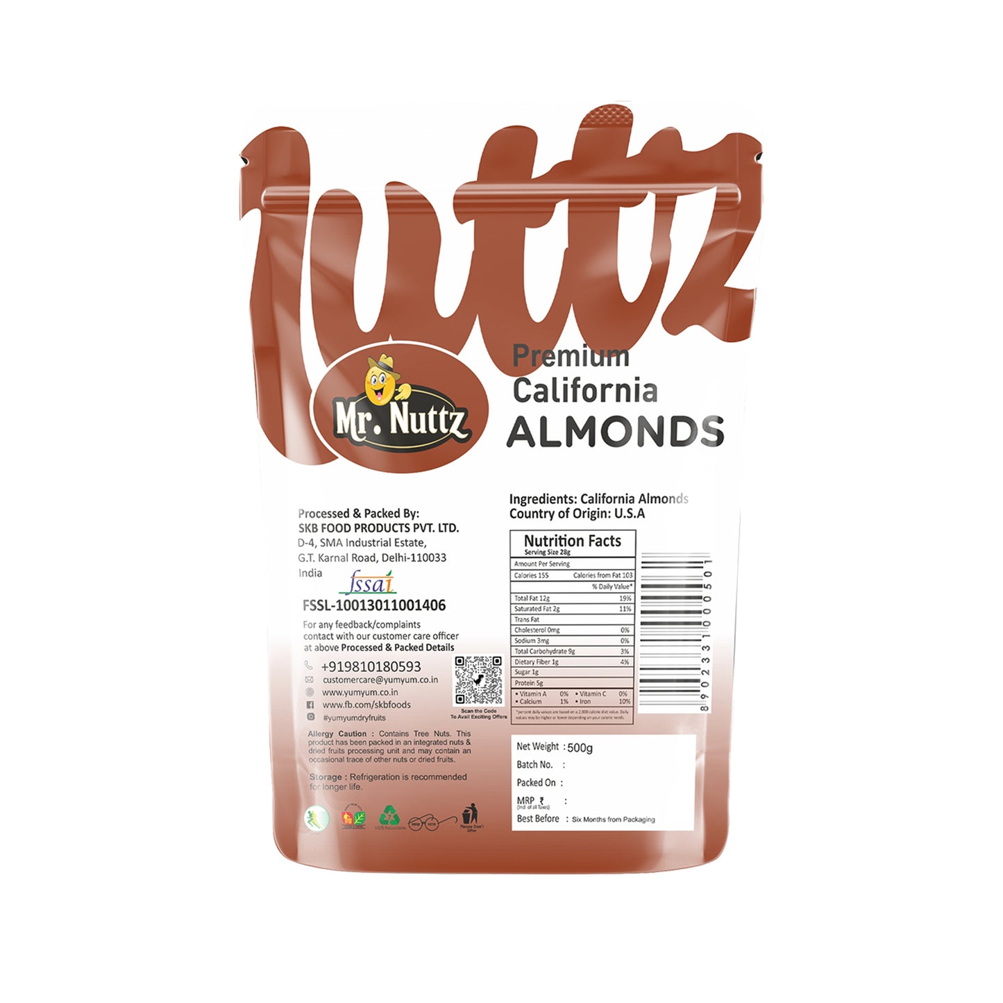 Mr. Nuttz California Almonds Pouch