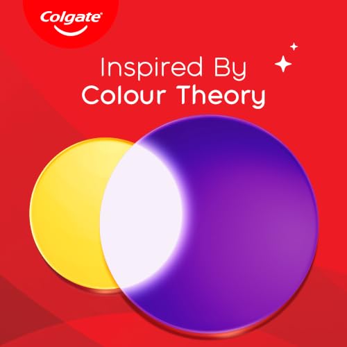 Colgate Visible White Purple Toothpaste, Teeth Whitening Toothpaste Whitens Yellow Teeth, Enamel-Safe Daily Use (2 Pack 100g+20g/3.5oz+0.7oz)