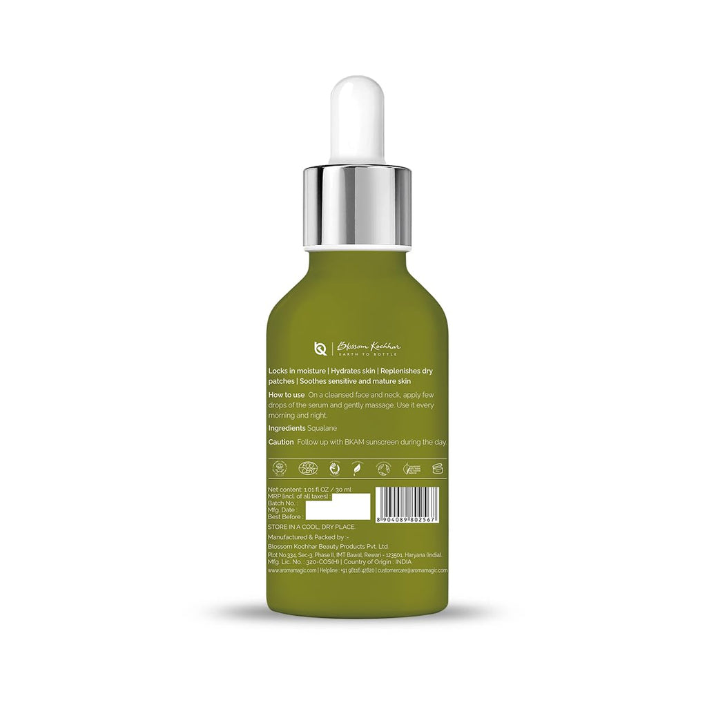 Aroma Magic Squalane Lightweight Face Serum | For Skin Hydration, Provides light Moisturization & Reduces Fine Lines, Restore Dry Patches| 30 ml (Pack of 1)