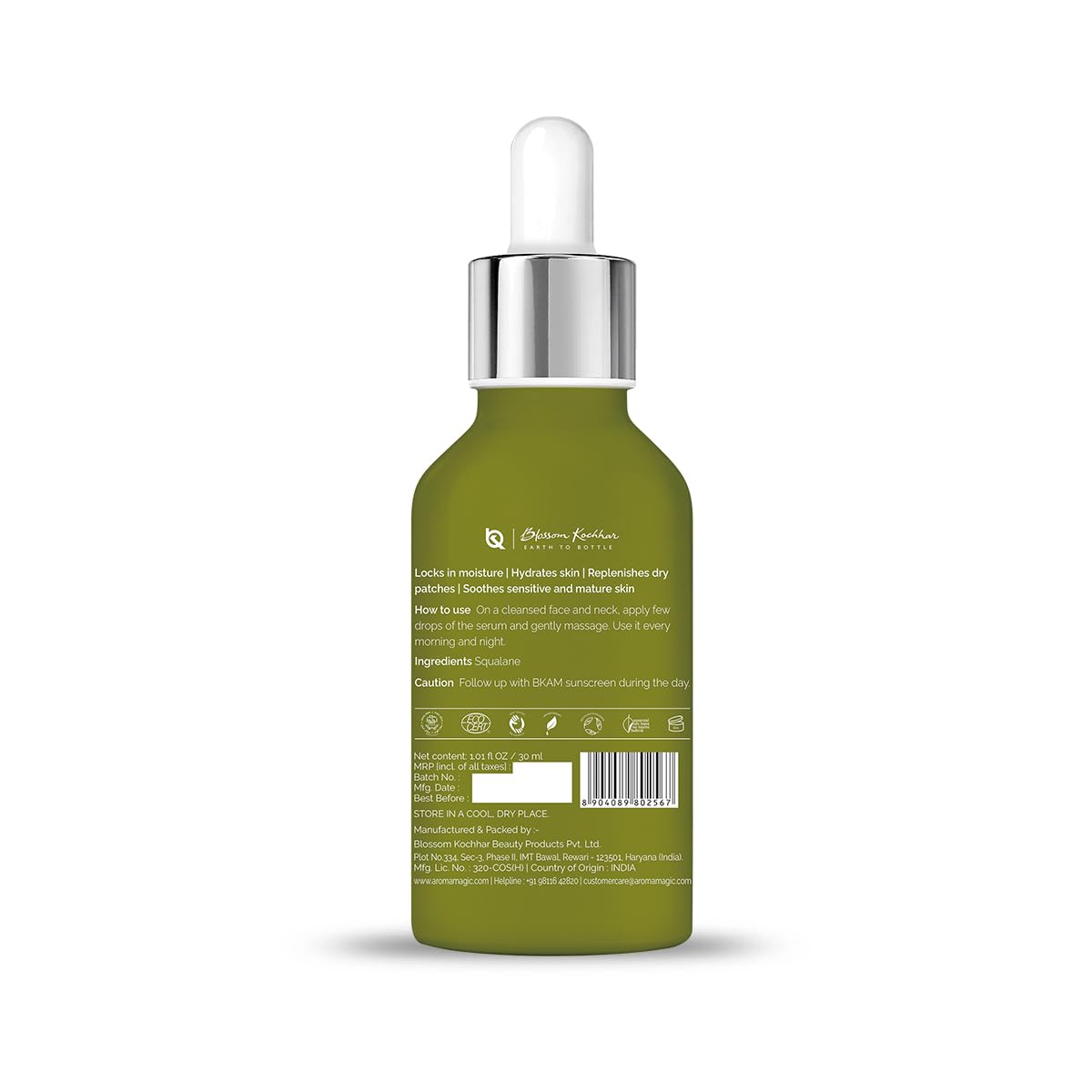 Aroma Magic Squalane Lightweight Face Serum | For Skin Hydration, Provides light Moisturization & Reduces Fine Lines, Restore Dry Patches| 30 ml (Pack of 1)