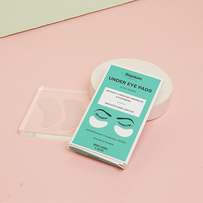 Rejusure Under Eye Pads With Collagen Instantly Reduces Wrinkles, Puffiness, Dark Circles for Men & Women – 5 Pads