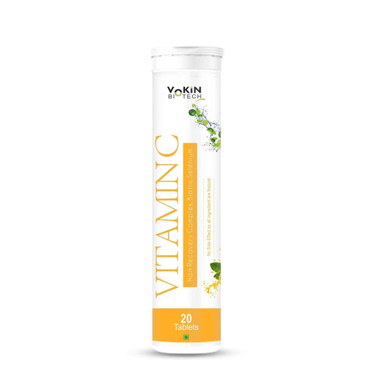 Vokin Biotech Vitamin C 40mg with Amla 1000mg for Immunity - Skin Care - Antioxidants 20 Effervescent Tablets Orange Flavor