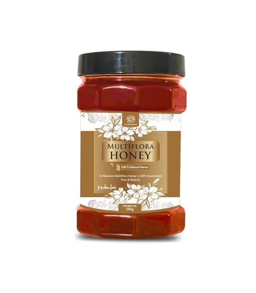 Al Masnoon Multiflora Honey Natural & Pure Raw Honey - 250 gms