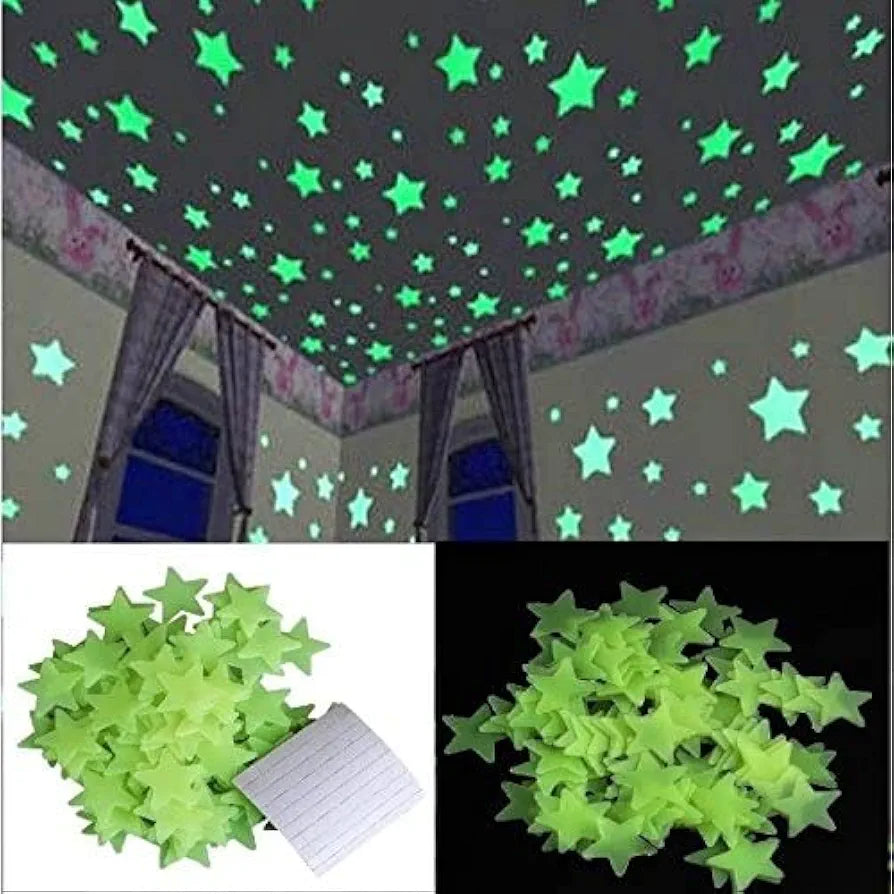 Rangoli Radium Stars Ceiling & Wall Decoration for Kids Room Glow in Night Stickers Design-10