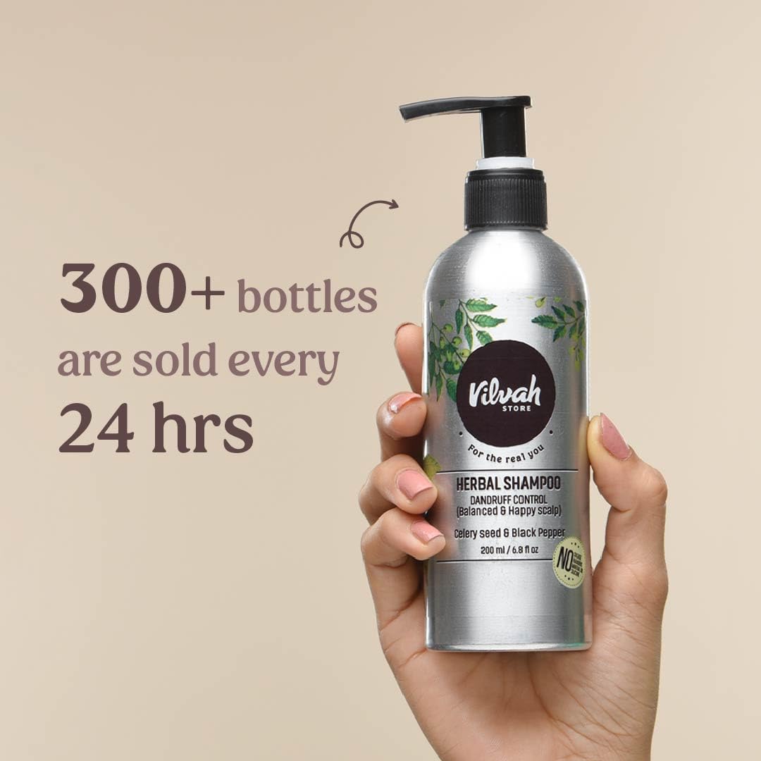 Vilvah Store Herbal Shampoo for Dandruff Control - 200 ml