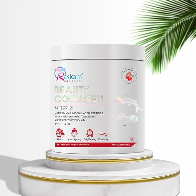Raskam Beauty Collagen Powder - Strawberry - 250 gms