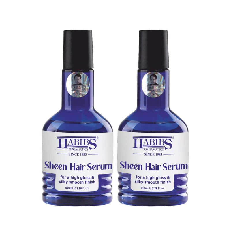 Habibs Orgamatics Sheen Hair Serum For Smooth Anti-Frizz Hair Serum - 100 ml (Pack of 2)