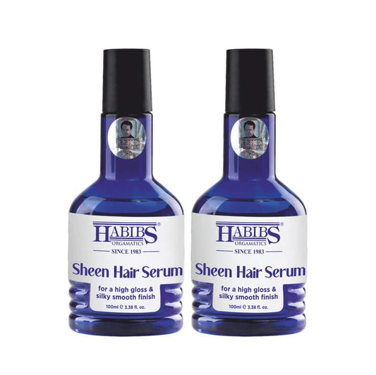 Habibs Orgamatics Sheen Hair Serum For Smooth Anti-Frizz Hair Serum - 100 ml (Pack of 2)