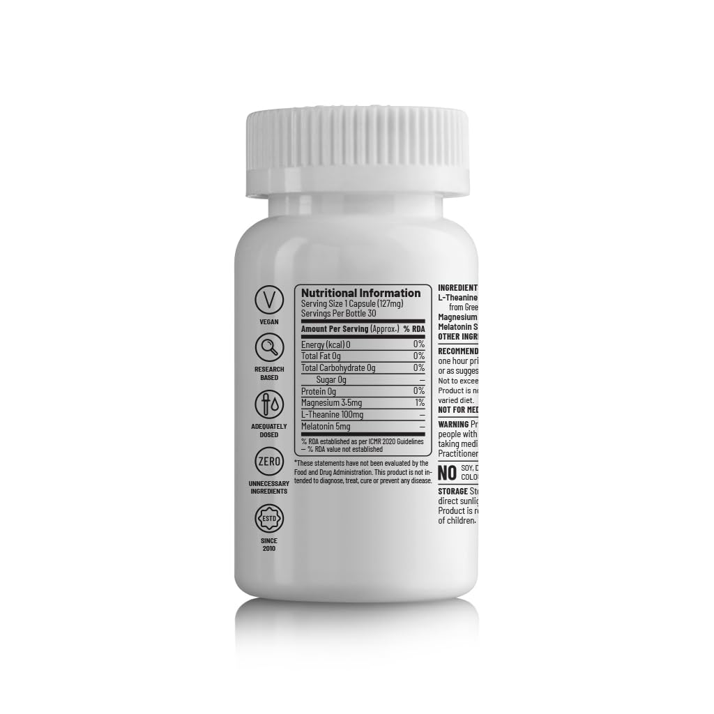 Unived Melatonin-SR | USA's 1st slow-release Melatonin | 5mg Melatonin and 100mg L-theanine | 30 Vegan Capsules