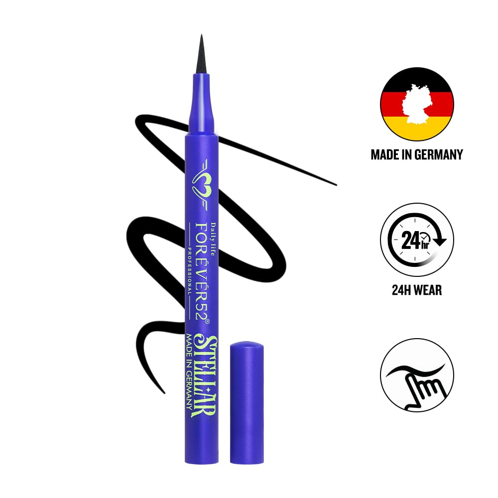 Daily Life Forever52 Stellar Eyeliner - 24HR Long-Lasting Intense Black | Ultra-Precise Tip for Effortless Wings & Flicks | Smudge-Proof, Matte Finish | Glide-On Formula for Bold, Defined Eyes