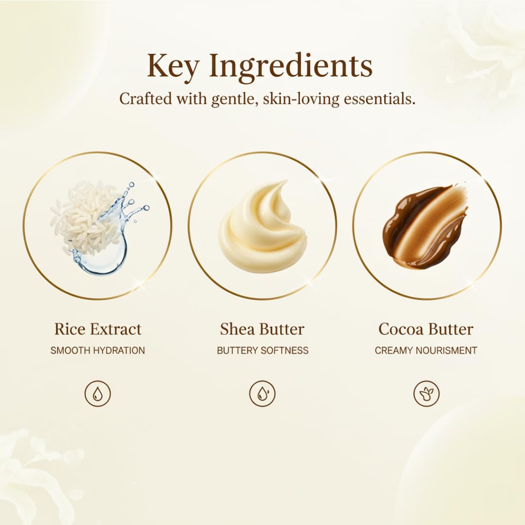 Smartdrops Rice Face Cream with Shea Butter and Vitamin E Light Daily Hydration Skin Care Cream, Daily Glow Light Moisturizing Cream - 50 g (Pack 1)
