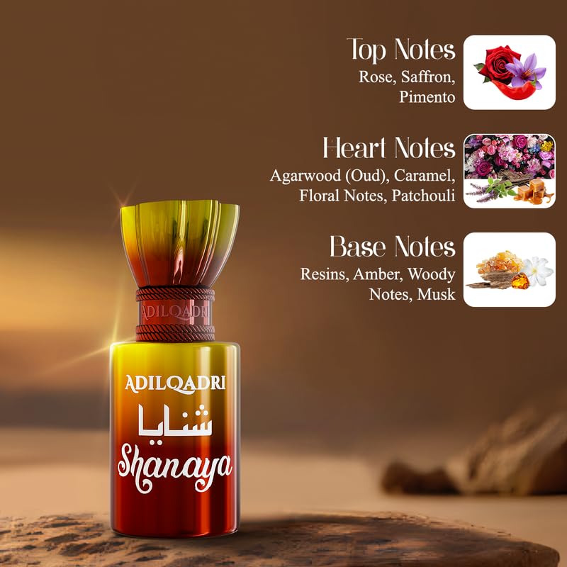 Adilqadri Shanaya Attar for Men & Women | Arabic & French Blend | Chocolate, Amber & Wood Fragrance Notes | Long-Lasting Non-Alcoholic Roll-On Attar | Ideal Gift |5.5ML Pack