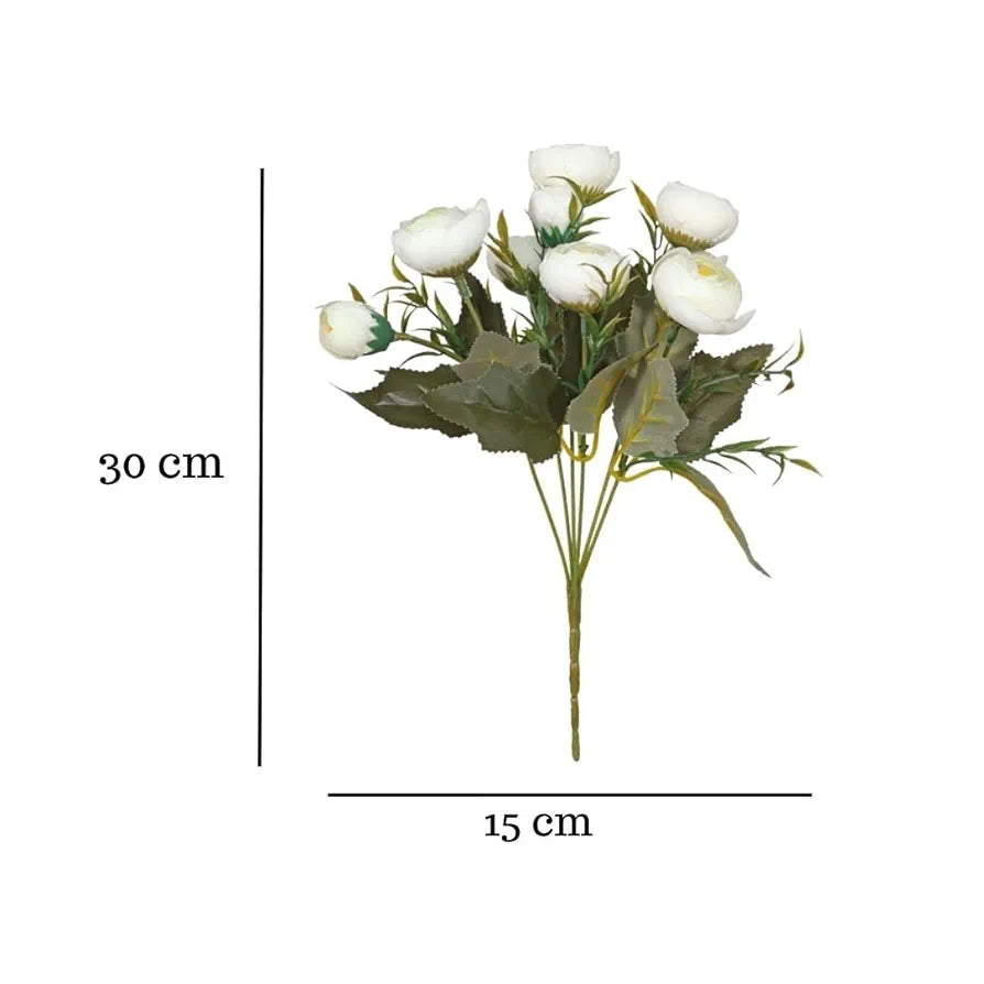 2 Pcs Artificial Rose Flower Sticks White