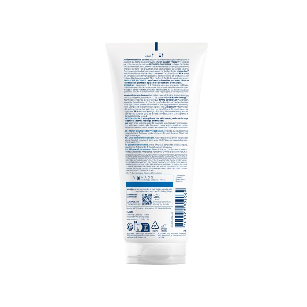 Bioderma Atoderm Intensive Baume for Very Dry to Sensitive, Irritated to Atopic Skin, Anti-itching, Ultra-soothing & Ultra-nourishing, 200ml