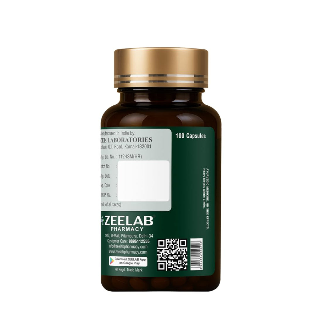 Zeelab Shatavari Capsules 100 Capsules | 500 mg each capsules | Herbal Health Supplement for Women | Made with Organic Shatavari Root