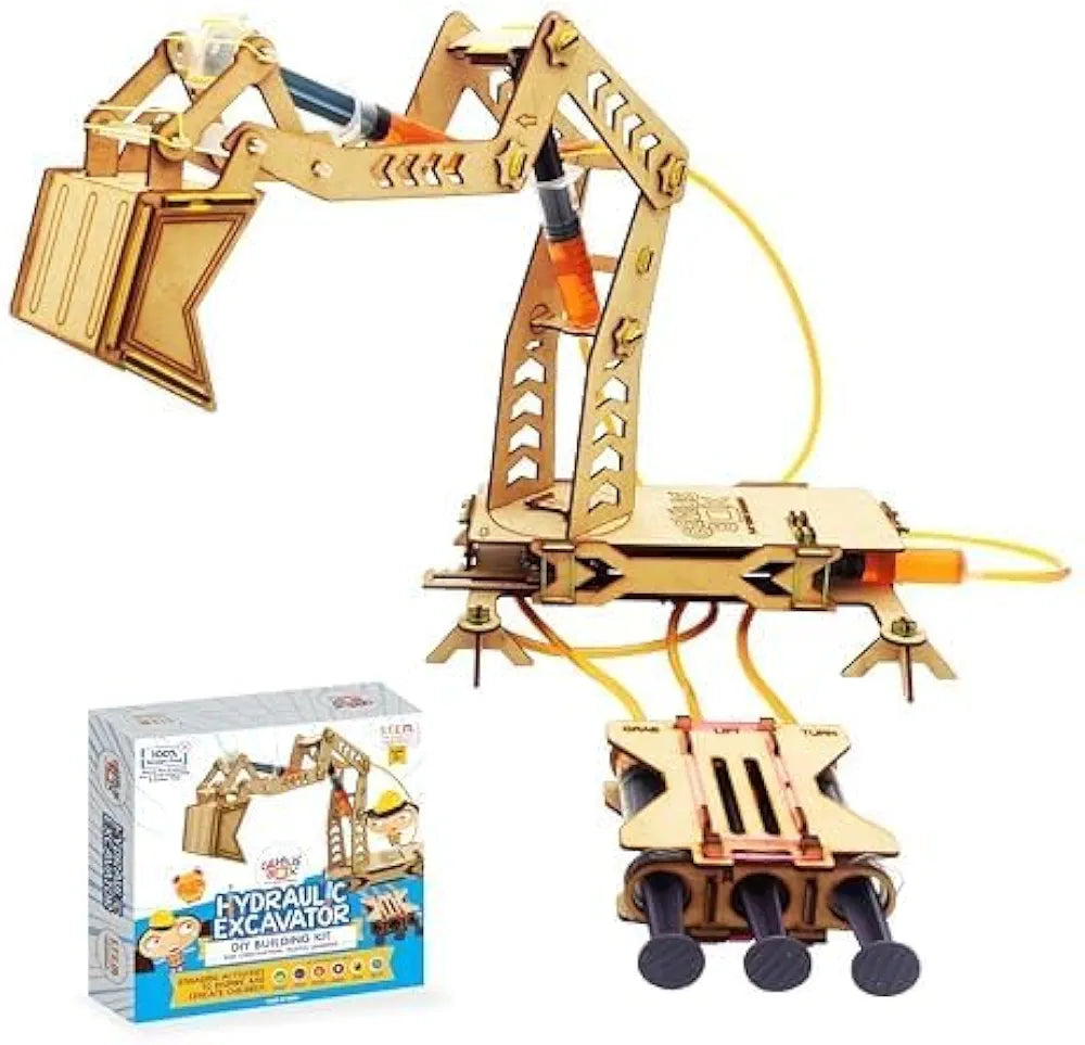 Genius Box Hydraulic Excavator DIY Science Kit for 8+ Year Age, STEM Toy, Learning Kit, Educational and Construction Kit