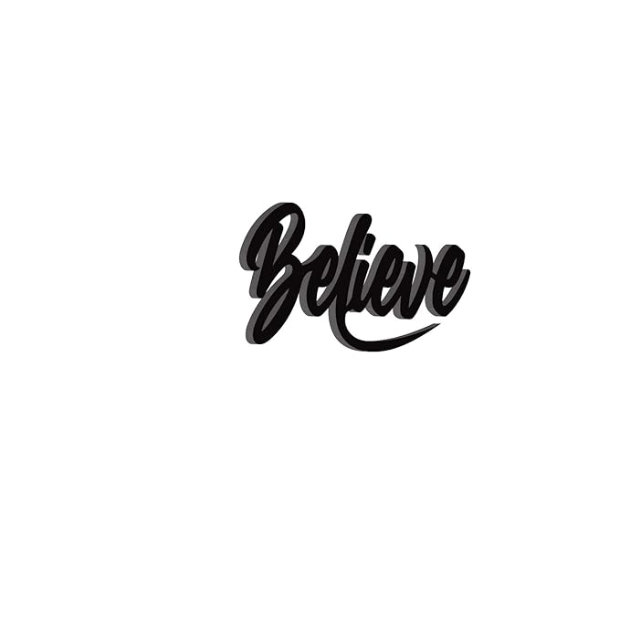 Ecraftindia Believe Black Engineered Wood Cutout Wall Art Decor | Wall Decoration Items | Wooden Wall Decor Item