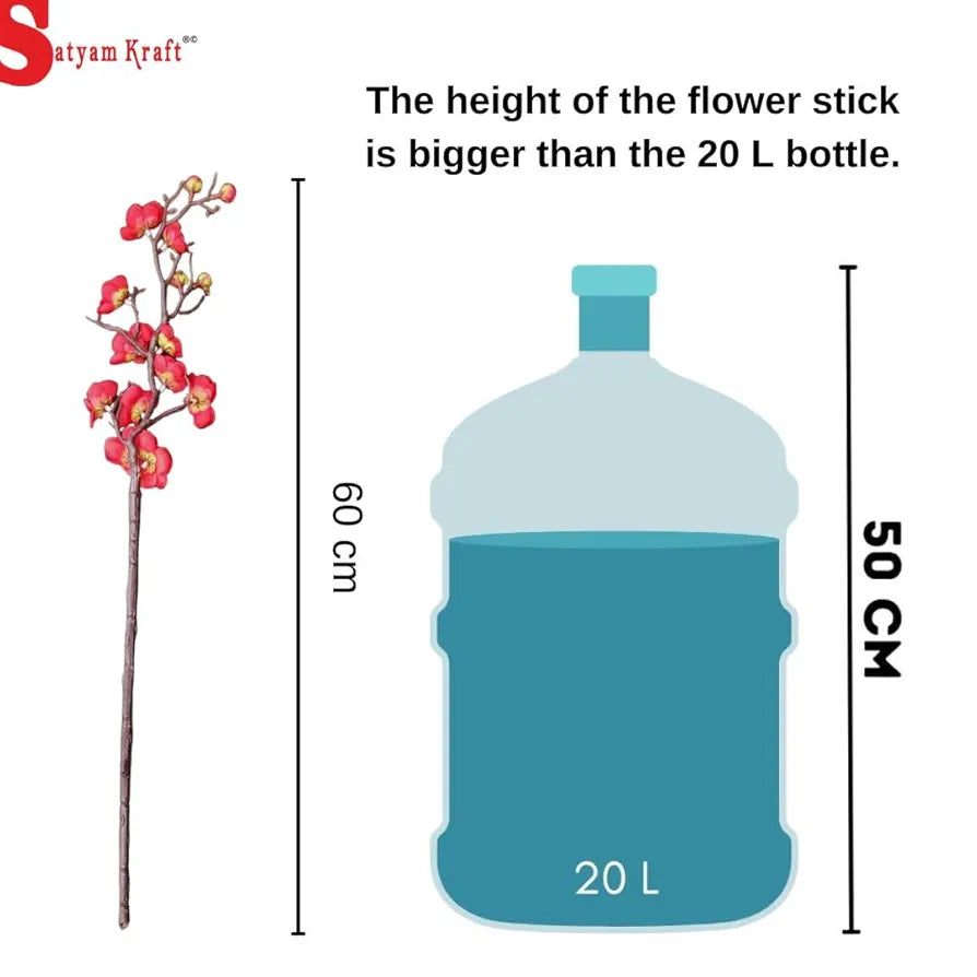 3 Sticks Artificial Blossom Flower Bouquet Sticks Red