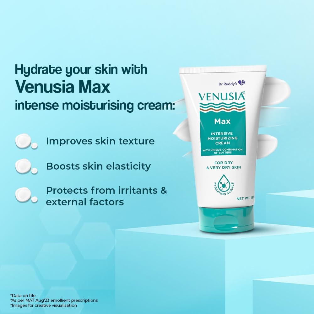 Dr. Reddy Venusia Max Intensive Moisturizing Cream For Dry Skin To Very Dry Skin - 150 gms