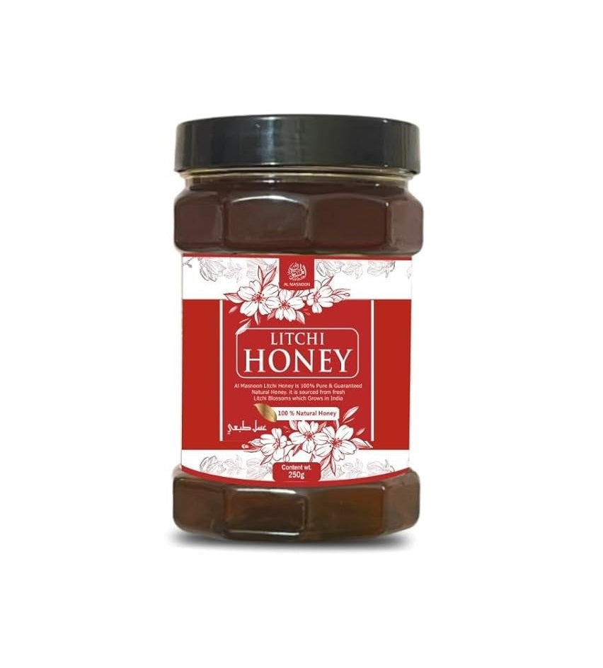 Al Masnoon Litchi Honey Pure & Natural Honey Collected From Litchi Blossoms - 250 gms