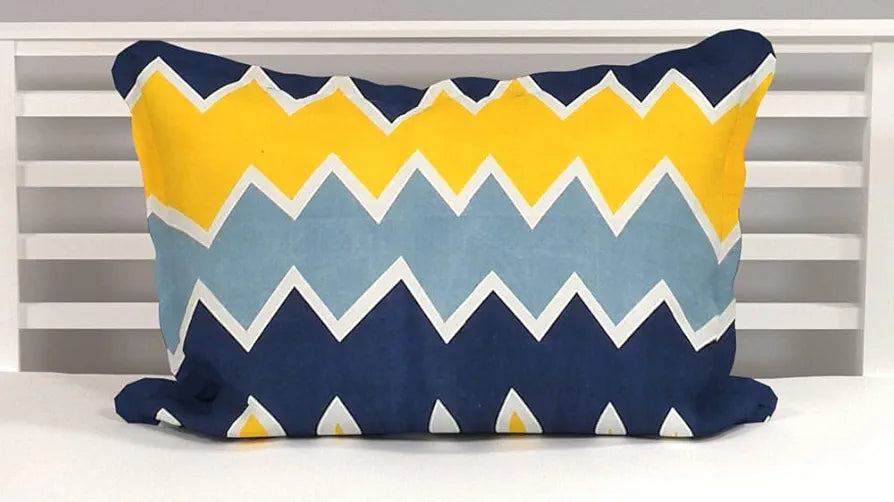 HomeKart Premium Microfiber 144 TC Flat Single Bedsheets Breathable with 1 Pillow Cover TC 144 Yellow and Blue