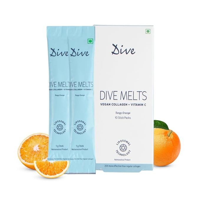 Dive Melts Vegan Collagen Vit C Women & Men Orange Flavour - 10 Sticks
