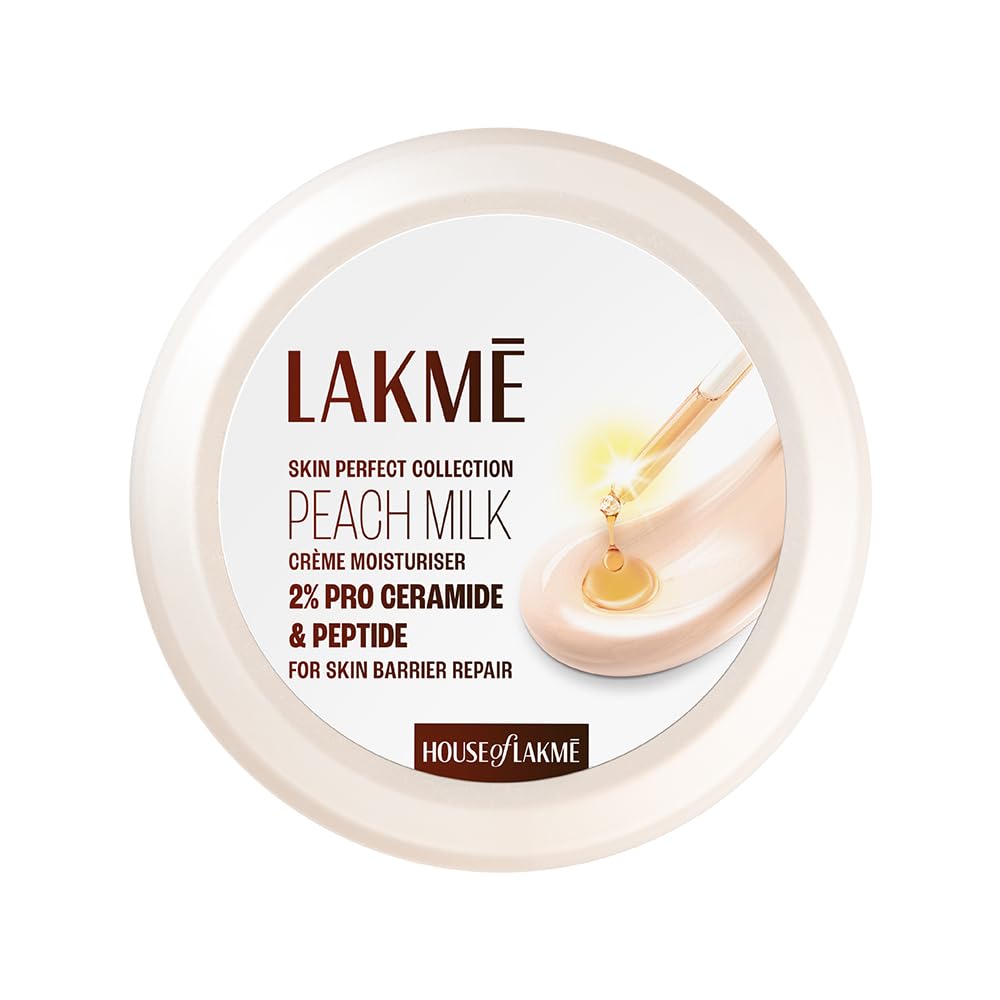 LakmÃ© Peach Milk Creme Moisturizer with 2% Pro-Ceramide & Peptides | Repairs Damaged Skin Barrier & Gives Intense Hydration | For Dry, Normal & Sensitive 300g