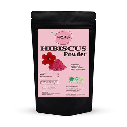 Lewisia In Organics Hibiscus Flower Powder for Face Pack & Hair Mask - 100 gms