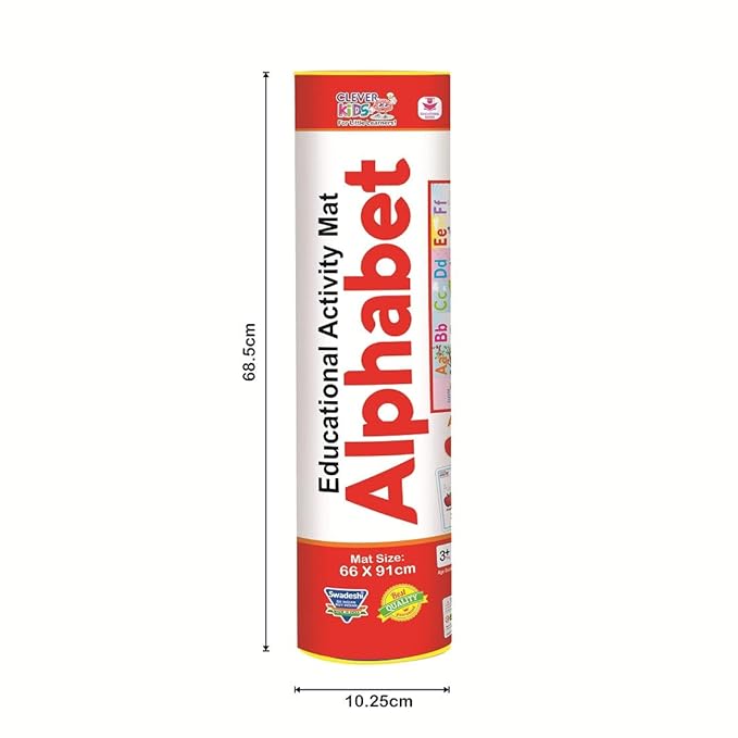 Ratna's Clever Kids Educational Alphabet Activity Mat With 13 Both Sides Printed Flash Cards & 26 Transport Vehicle