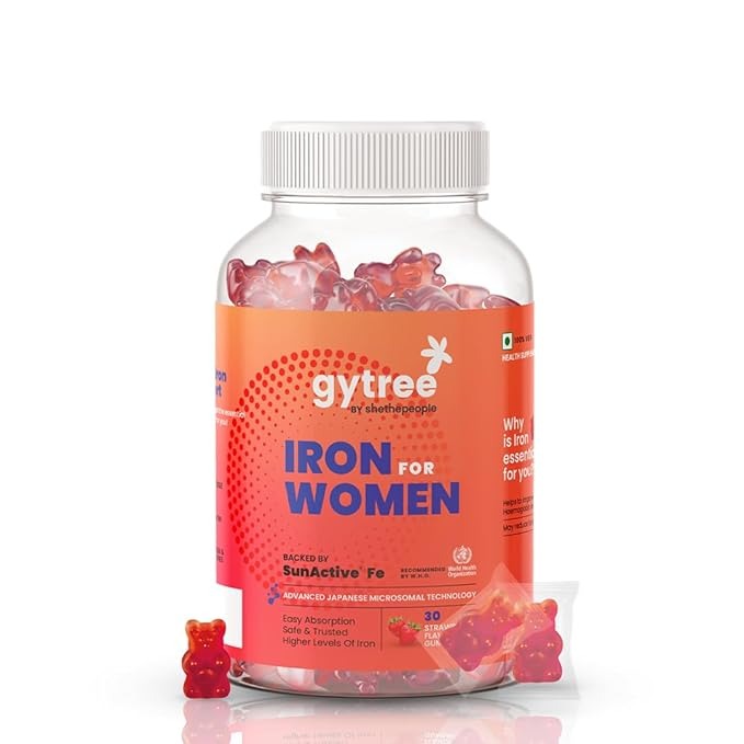 Gytree Iron Gummies for Women with W.H.O. Recommended SunActive Fe - 30 Gummies