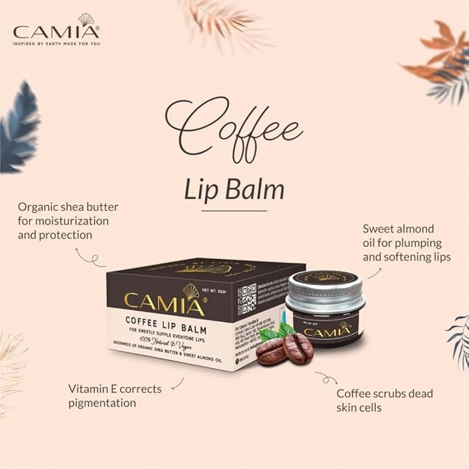 Camia Natural Coffee Lip Balm for Healing Dry & Chapped Lips - 5gms