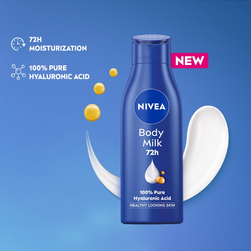 NIVEA Nourishing Body Milk 120ml Body Lotion with Deep Moisture Serum | 48 H Moisturization | With 2X Almond Oil | Smooth and Healthy Looking Skin |For Very Dry Skin