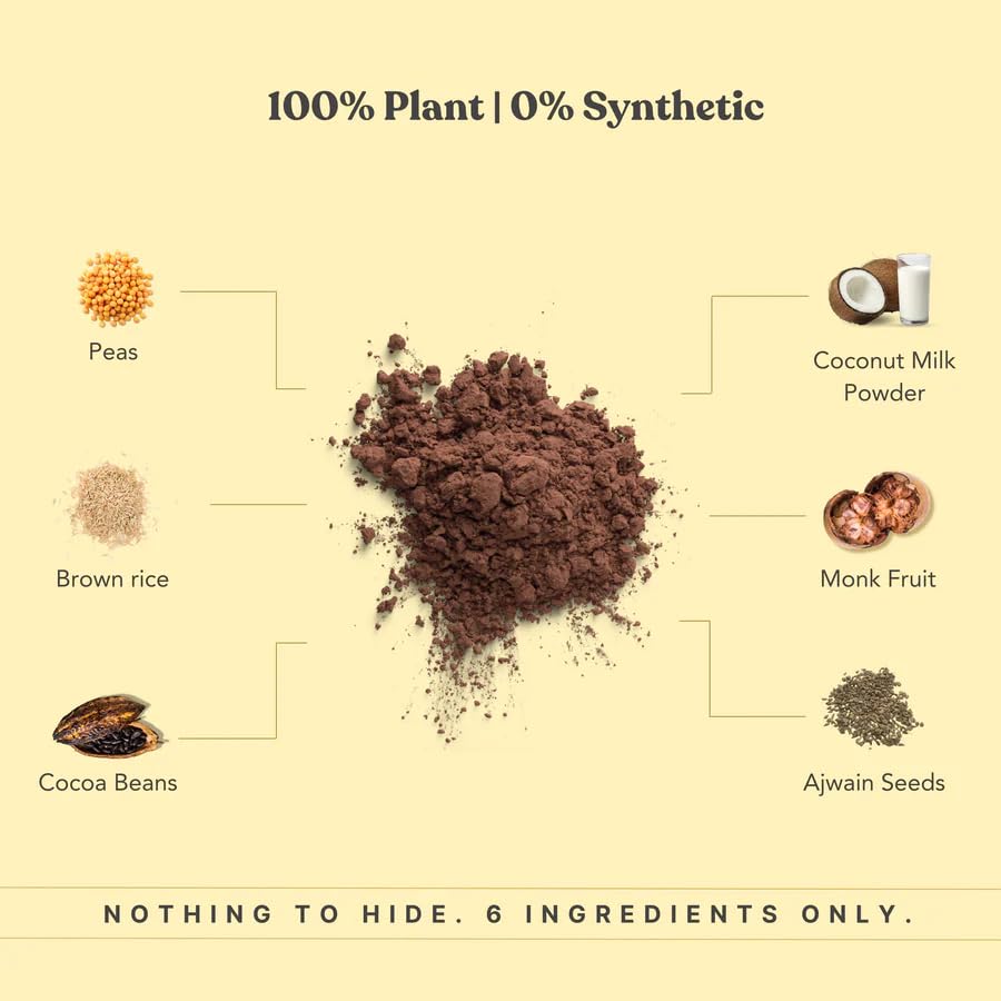 Earthful Honest Plant Protein | 24g Protein/Serving & 4.9g BCCAs | For Weight Management, Energy, Muscle Support & Recovery | Made with Pea & Brown Rice | Indonesian Cocoa - 504g