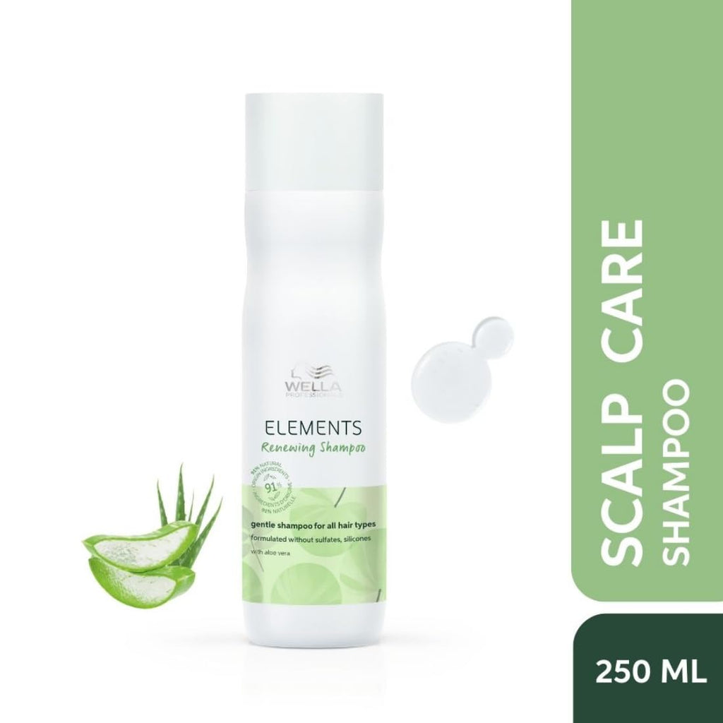 Wella Professionals Elements Renewing Shampoo | Gentle Cleanser for Shiny, Frizz-Free Hair | Sulphate Free Shampoo, Silicone, Paraben Free & Vegan | With Aloe Vera, Vitamin E