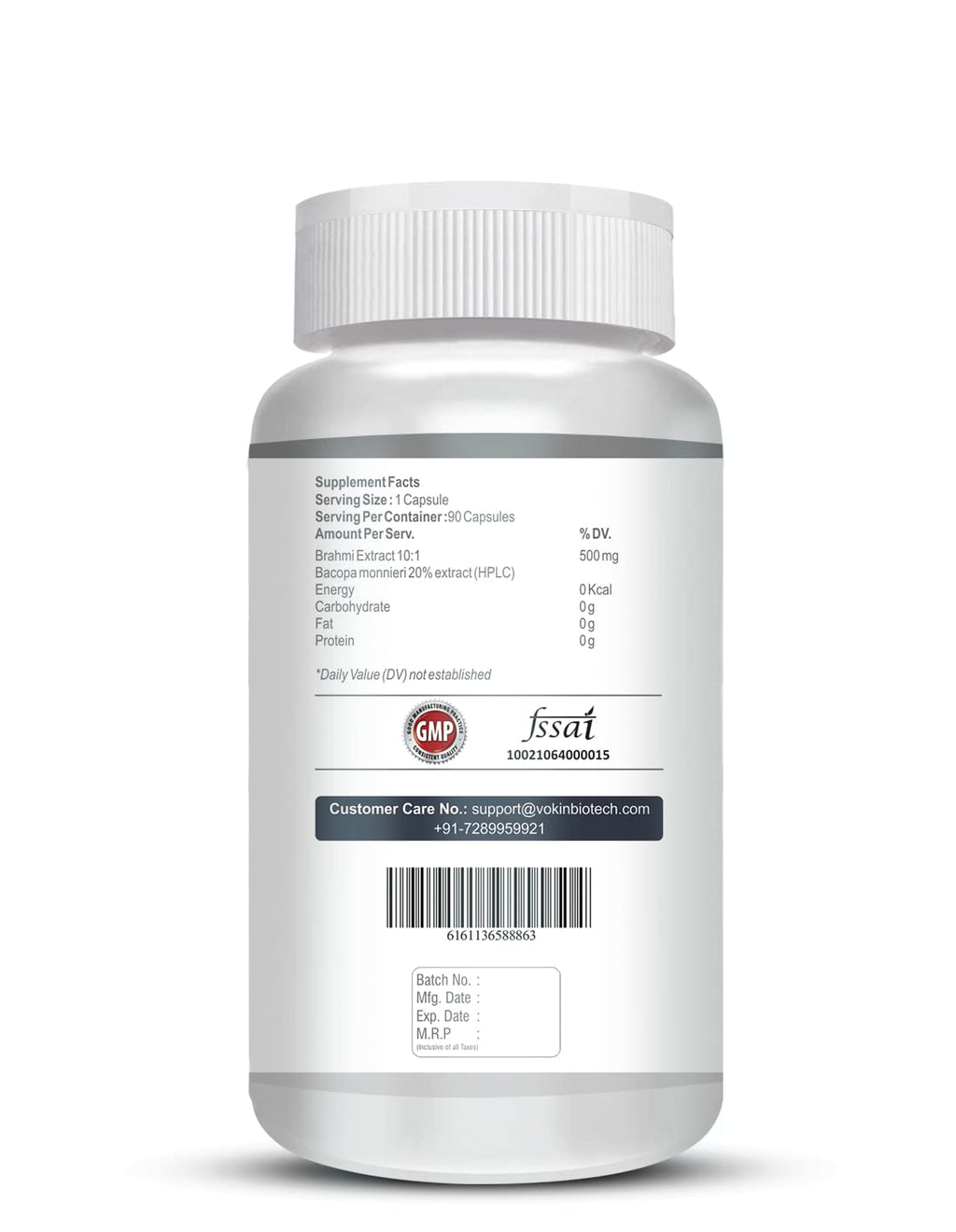 Vokin Biotech Bacopa Brahmi Extract- Support Brain Health- 500mg- (90 capsule)