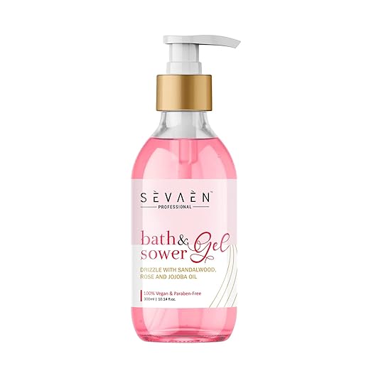 Sevaen Bath & Shower Gel Drizzle With Sandalwood Rose And Jojoba Oil - 300 ml