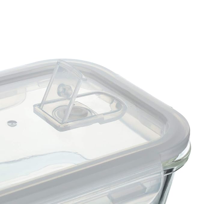 Femora Borosilicate Glass Containers for Kitchen | Storage Box for Kitchen With Air Vent Lid | Pack of 3 | 400 Ml