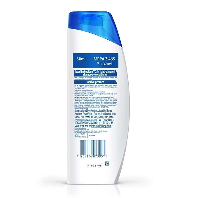 Head & Shoulders 2-in-1 Active Protect Anti Dandruff Shampoo + Conditioner - 340 ml