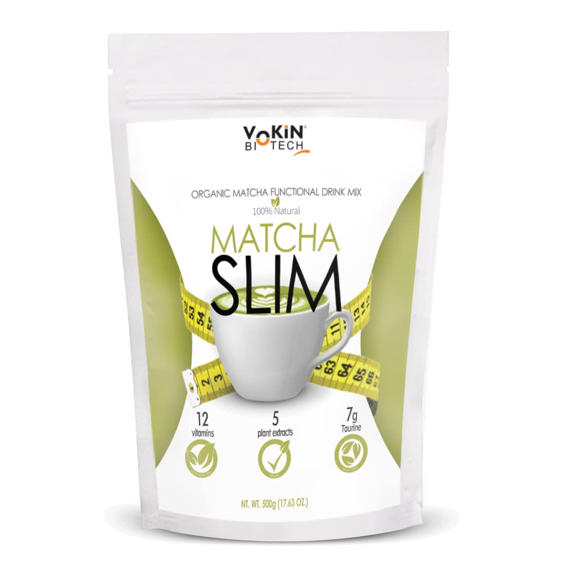 Vokin Biotech Matcha Green Tea Powder Supports Weight Loss Management | Rich In Antioxidants