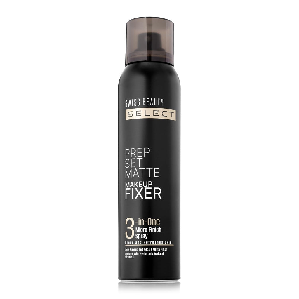Swiss Beauty Prep Set Matte Makeup Fixer | Natural Matte Finish | With Vitamin E and Hyaluronic Acid | Long Lasting | 3-in-1 micro-fine spray | 120ml